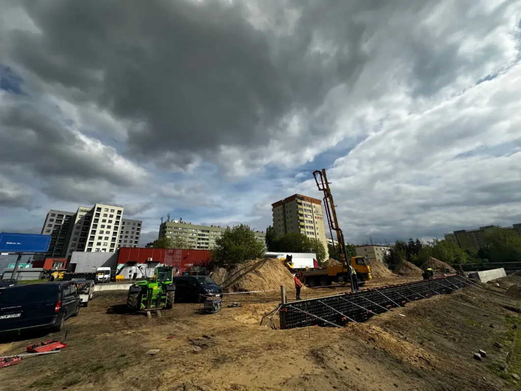 Ściany oporowe, zdjęcia z realizacji budowy w Szczecinie