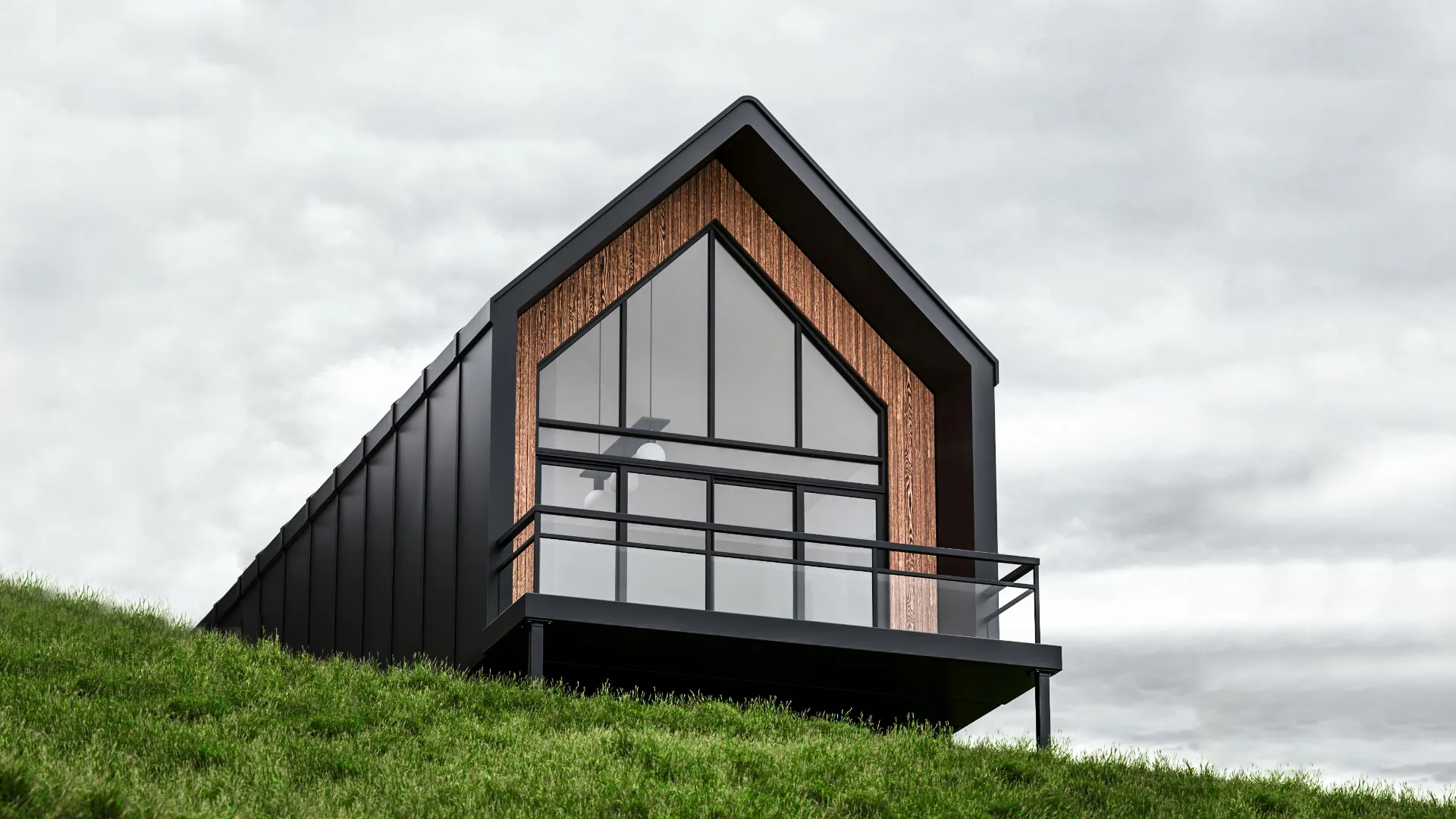 Nowoczesny dom energooszczędny z dużymi przeszkleniami, zaprojektowany z myślą o minimalnym zużyciu energii